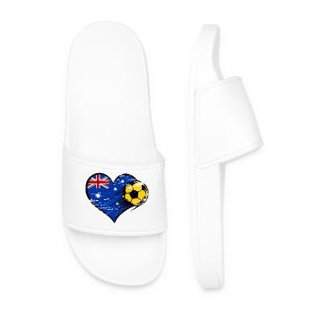 Football drapeau australien avec le cœur utilisé - Claquettes Homme - blanc - Devant