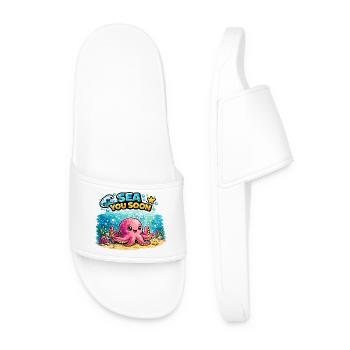 Sea You Soon : Cute Squid - Claquettes Homme - blanc - Devant