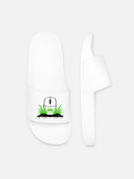 Go Touch Grass - Men’s Pool Sliders - white