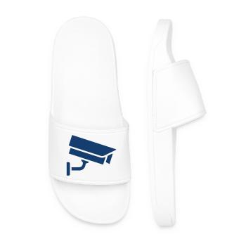 Caméra de sécurité Icône solide Caméra de surveillance Système de surveillance - Claquettes Homme - blanc - Devant