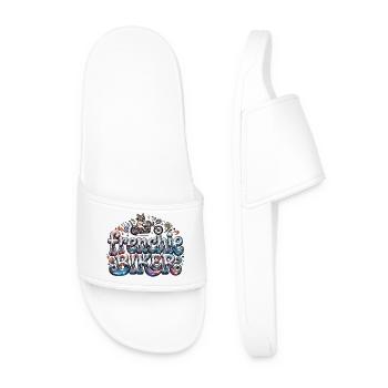 Frenchie biker - 004 - Men’s Pool Sliders - white - Front