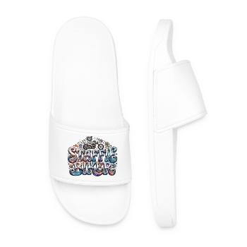 Staffie biker 4 - 130 - Men’s Pool Sliders - white - Front