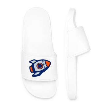 Launching Rocket Silhouette - Men’s Pool Sliders - white - Front