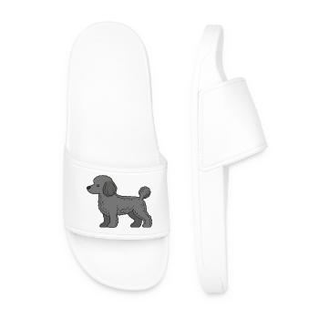 Poodle Silhouette Grey - Men’s Pool Sliders - white - Front
