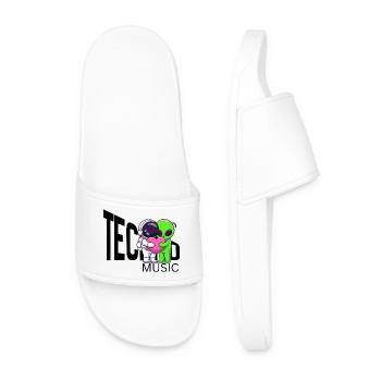 Cosmic Hug: Alien and Astronaut - Men’s Pool Sliders - white - Front