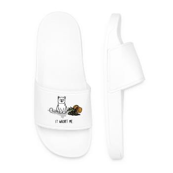 It wasn't me – Funny cat motif flower pot - Men’s Pool Sliders - white - Front