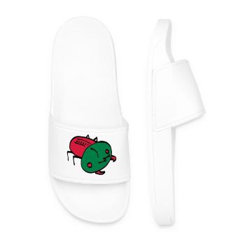bug color VECTOR insect crawling animal - Men’s Pool Sliders - white - Front