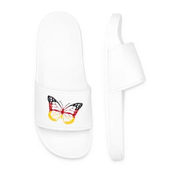 Butterfly Germany Black Red Gold Banner - Men’s Pool Sliders - white - Front