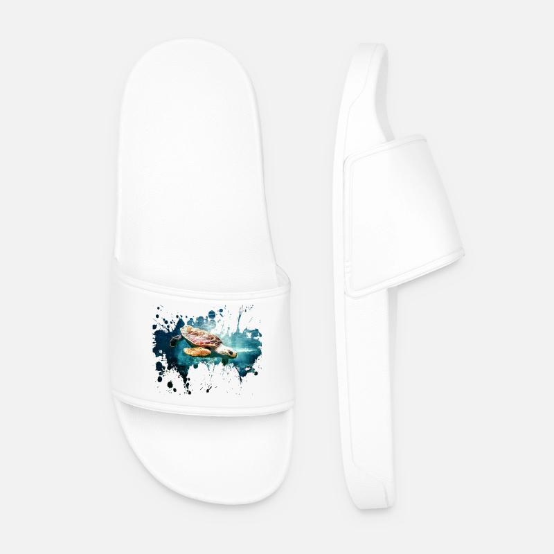 Schildkröte Splash - Männer Badelatschen - Weiß