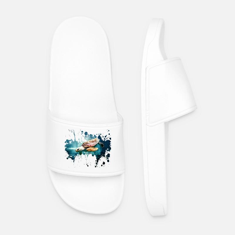 Petcontest turtle - Men’s Pool Sliders - white