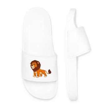 Lion - King of the Beasts - Men’s Pool Sliders - white - Front