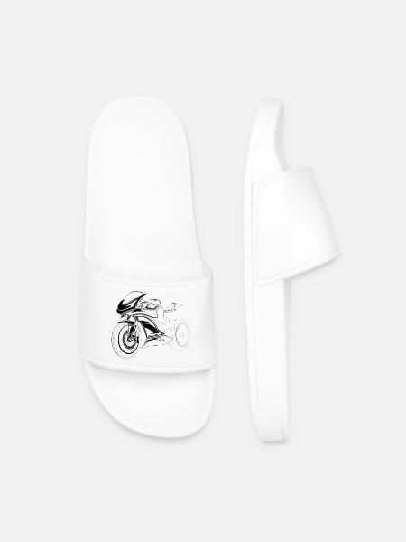 Motorrad Symbol Illustration Race Bike Biker icon - Männer Badelatschen - Weiß