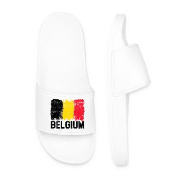 Coups de pinceau du drapeau belge - Claquettes Homme - blanc - Devant
