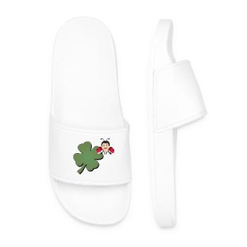 Cloverleaf with Ladybug (ladybug) - Men’s Pool Sliders - white - Front