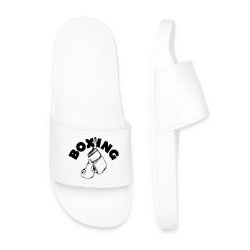 Icône de boxe Logo Boxer Club Gymnase Icône - Claquettes Homme - blanc - Devant