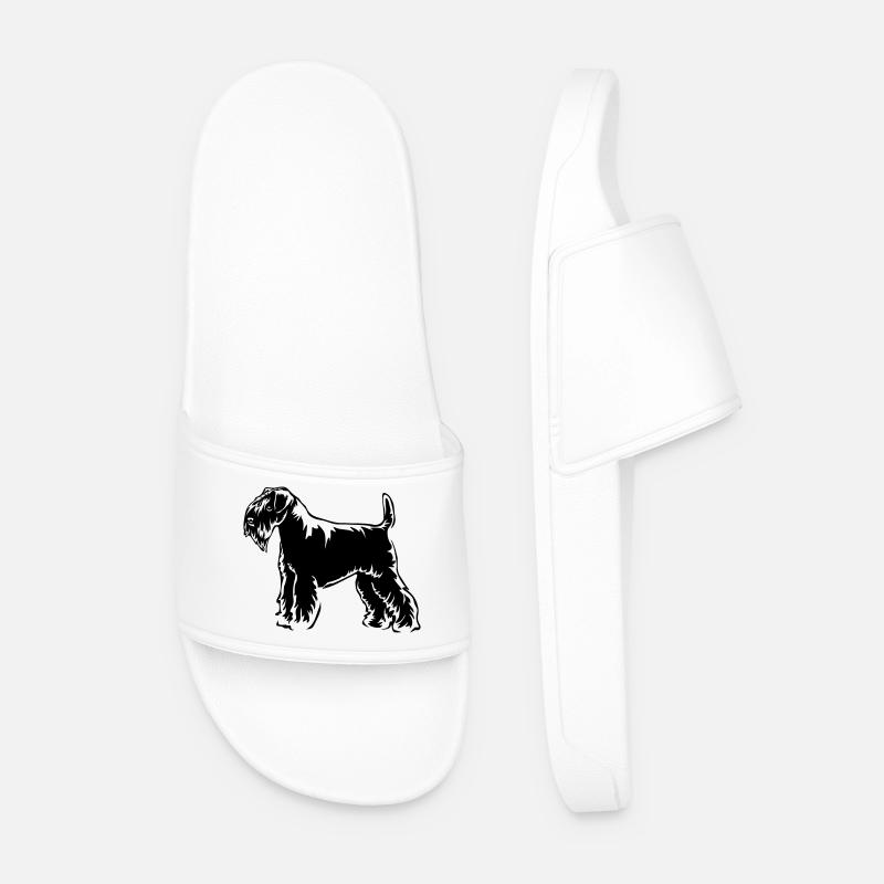 Schnauzer - Männer Badelatschen - Weiß