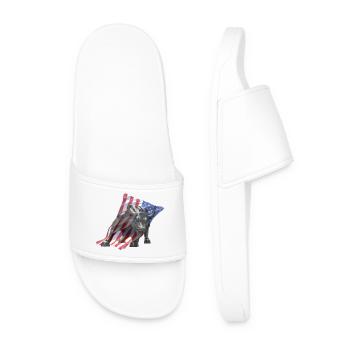 Stock market bull from Wall Street - Men’s Pool Sliders - white - Front