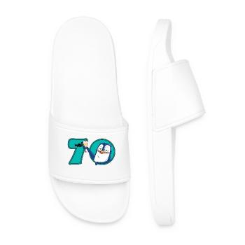 70 Years Anniversary Penguin - Men’s Pool Sliders - white - Front
