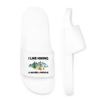 I Love Hiking and Maybe 3 People - Men’s Pool Sliders - white - Front
