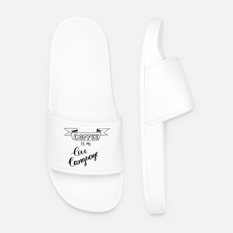 coffee is my love language - Men’s Pool Sliders - white