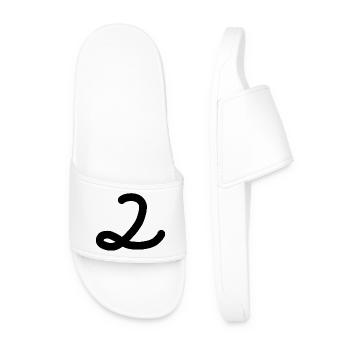 2 Number two number black birthday - Men’s Pool Sliders - white - Front
