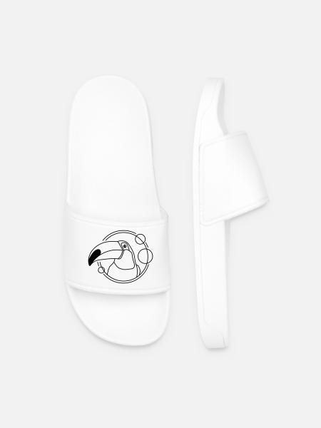 Toucan in geometric design - Men’s Pool Sliders - white