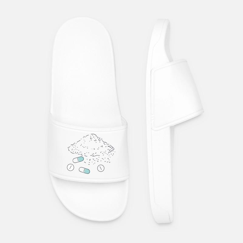 Complément alimentaire Pilules Poudre Comprimés - Claquettes Homme - blanc