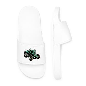 Agricultural Diesel Tractor man 4S1 - Men’s Pool Sliders - white - Front