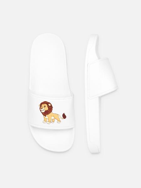 A magnificent lion - Men’s Pool Sliders - white