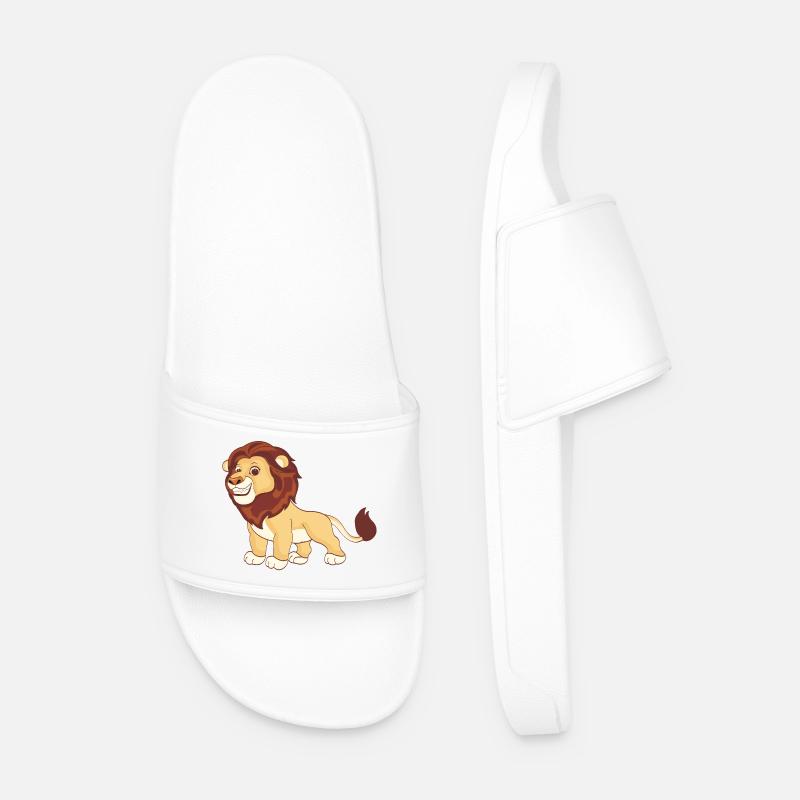 A magnificent lion - Men’s Pool Sliders - white