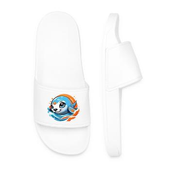 Cute baby seal - Men’s Pool Sliders - white - Front