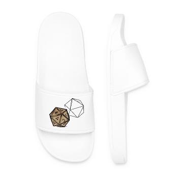 Painted RPG Cube – Artistic Dice Design - Men’s Pool Sliders - white - Front