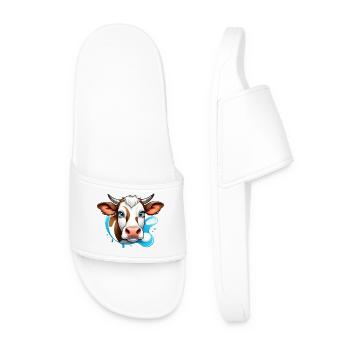 Alpine Cow Charm - Men’s Pool Sliders - white - Front