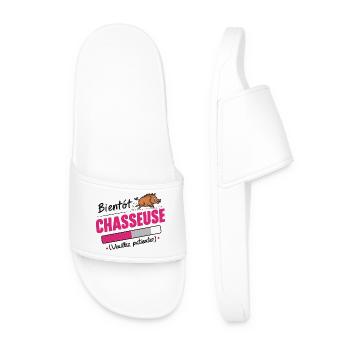 bientôt chasseuse - Claquettes Homme - blanc - Devant