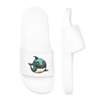 Whale Halloween Comic Funny - Men’s Pool Sliders - white - Front