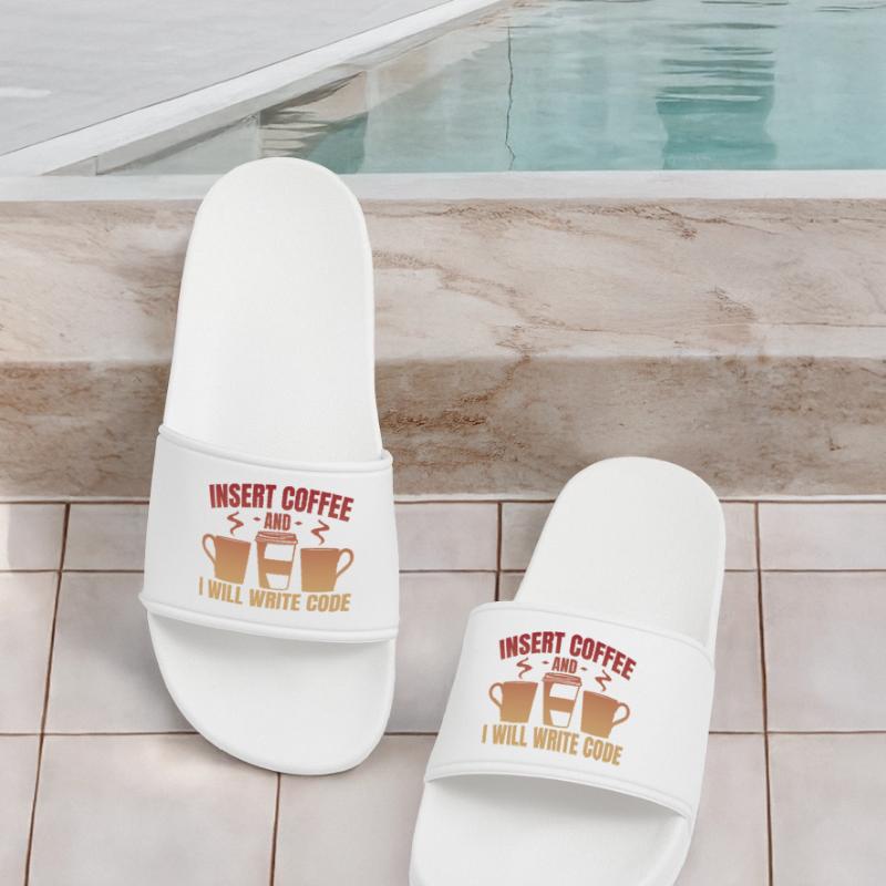 Throw in coffee and write code Men’s Pool Sliders