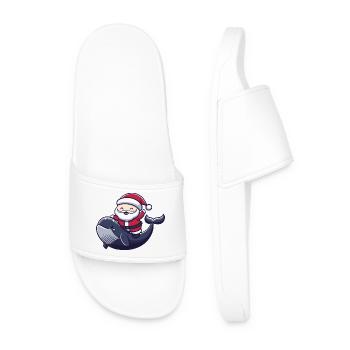 Whale Santa Claus - Men’s Pool Sliders - white - Front