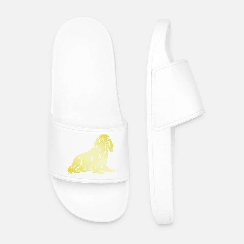 Cocker Spaniel Hund Silhouette - Männer Badelatschen - Weiß