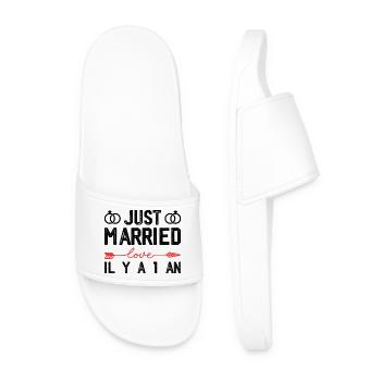 Cadeau Anniversaire De Mariage 1 An Noces De Coton - Claquettes Homme - blanc - Devant
