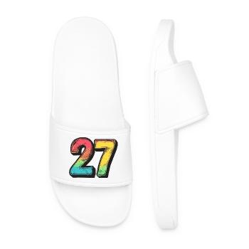 27 Symbole numérique - Claquettes Homme - blanc - Devant