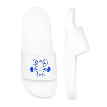 Bunny Bodybuilder Gym Muscles Fort Fitness Poids - Claquettes Homme - blanc - Devant