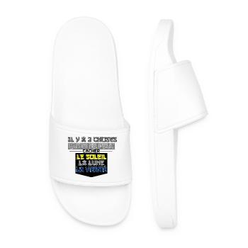 There are 3 things that cannot be hidden - Men’s Pool Sliders - white - Front