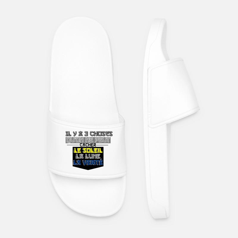 There are 3 things that cannot be hidden - Men’s Pool Sliders - white