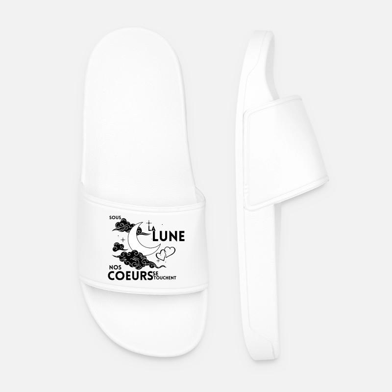 Under the moon our hearts touch - Men’s Pool Sliders - white