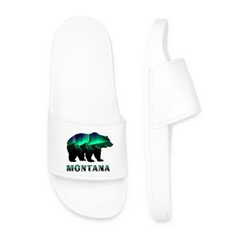 Montana Bear Northern Lights - Men’s Pool Sliders - white - Front