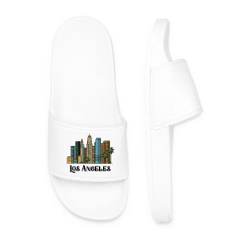 los angeles stadt - Männer Badelatschen - Weiß - Vorne