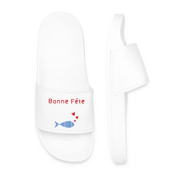MOTHER'S DAY. HAPPY MOTHER'S DAY. MOM - Men’s Pool Sliders - white - Front
