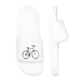 Bicycle Line Drawing - Men’s Pool Sliders - white - Front