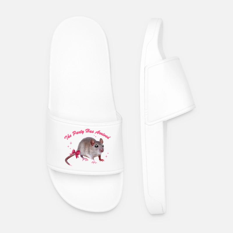 Glamour Mouse Arrives - Männer Badelatschen - Weiß