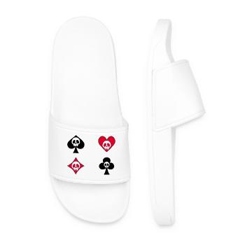 Skulls and card game - Men’s Pool Sliders - white - Front